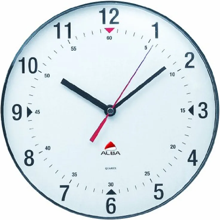 Wanduhr - rund - leise, moderne Uhr - 25 cm - weiß - HORCLAS - ALBA