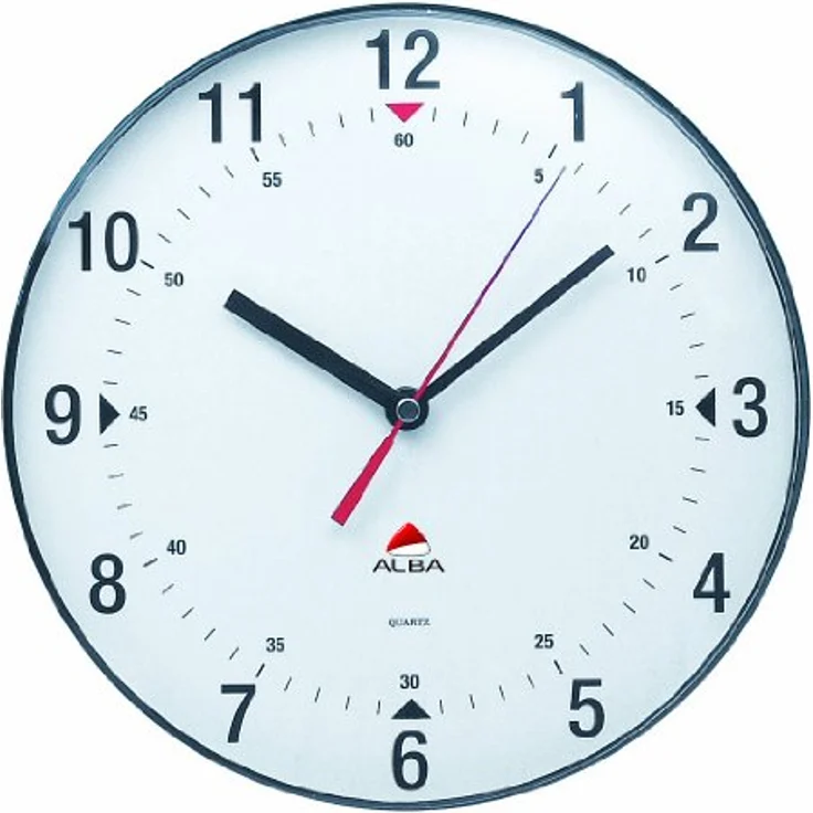 Wanduhr - rund - leise, moderne Uhr - 25 cm - weiß - HORCLAS - ALBA – Bild 1