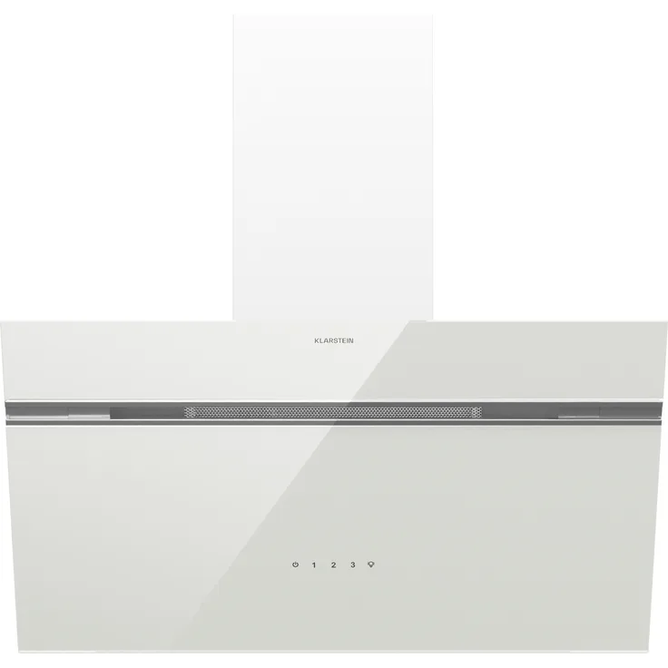 Klarstein Alina Dunstabzugshaube - 70cm Kopffreihaube mit 600 m³/h Luftstrom, Touch Control, A Energieeffizienz, LED-Beleuchtung, Umluft & Abluft, Weiß