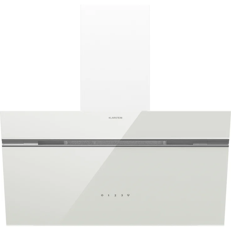 Klarstein Alina Dunstabzugshaube - 70cm Kopffreihaube mit 600 m³/h Luftstrom, Touch Control, A Energieeffizienz, LED-Beleuchtung, Umluft & Abluft, Weiß