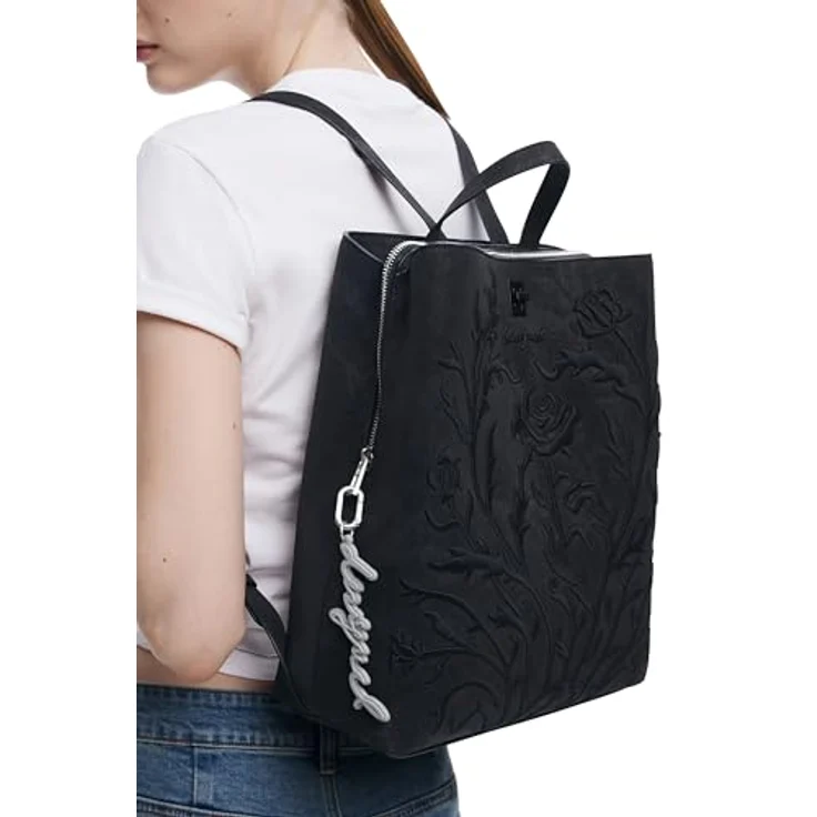 Desigual Romeo Sumy, Rucksack 35 cm, schwarz, 100% Polyurethan, 28 x 10 x 35 cm – Bild 5