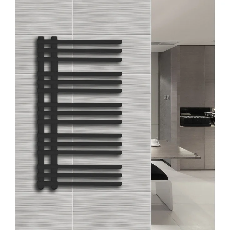 Glasdeals Badheizkörper CANVAS 160 x 50 cm, Mittelanschluss, 608 Watt, matt grau