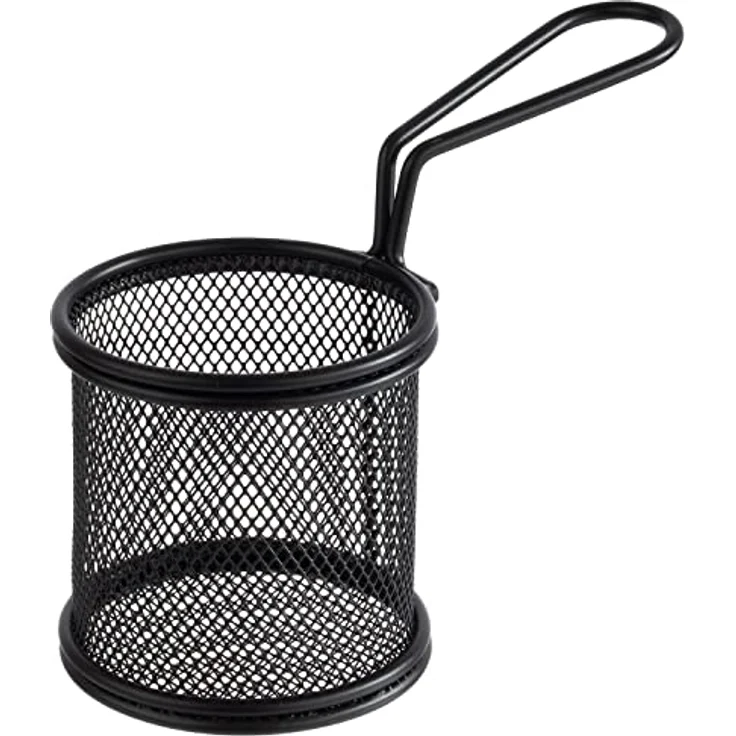 APS 40624 Servier-Frittierkorb SNACKHOLDER, Edelstahl, Ø 8 cm, Höhe 7,5 cm, schwarz, ideal zum Portionsservieren und Frittieren – Bild 2