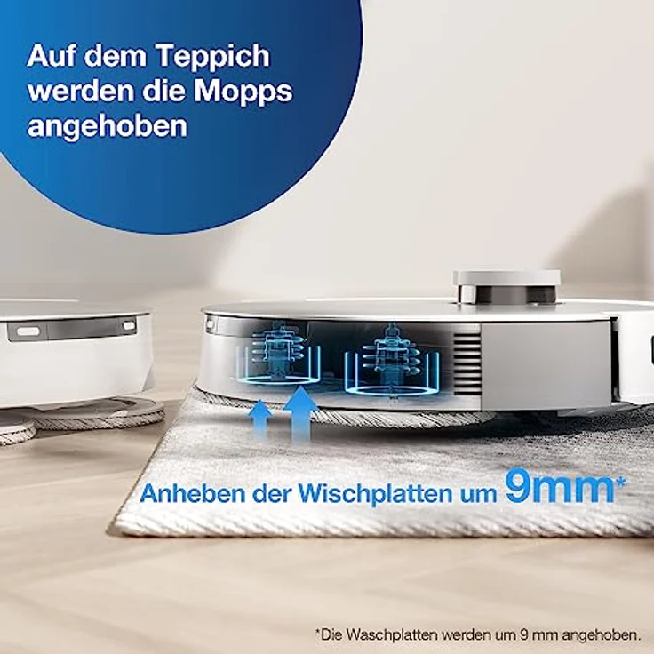 ECOVACS DEEBOT T20 OMNI 6000Pa Saugroboter, Auto-Mopp-Hebefunktion, Heißwasser-Mopp-Wäsche und Mopp-Trocknung, selbstentleerend, rotierende Wischpads, 3D-Hinderniserkennung, 4L Wassertank, Alexa/APP – Bild 4