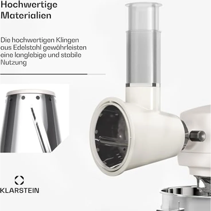 Klarstein Chiara Salat-Aufsatz - Küchenmaschine Zerkleinerer mit Edelstahlklingen, 3 Klingenoptionen, kompaktes Design, einfach zu reinigen, kompatibel mit Chiara Küchenmaschine – Bild 5