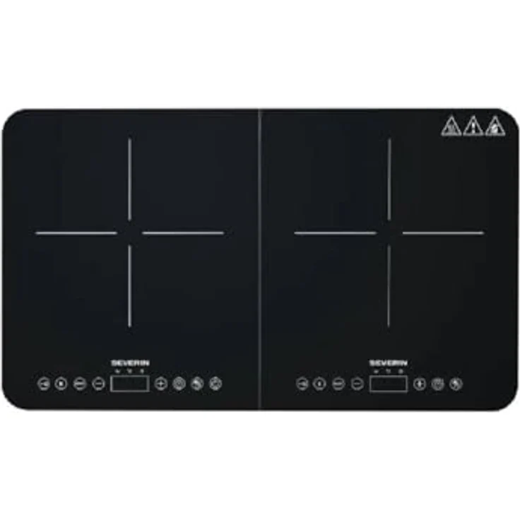 Severin Doppel-Induktionskochplatte DK 1027, 2 matte Glaskeramik-Kochfelder, kratzfest, automatische Topferkennung, 10 Leistungsstufen – Bild 1