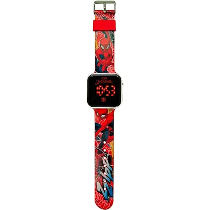Kids Licensing Armbanduhr LED [Digital], Spider Man, kinderfreundliches Design mit Analoganzeige und robustem Kunststoffarmband, 15 cm Armbandlänge – Bild 1