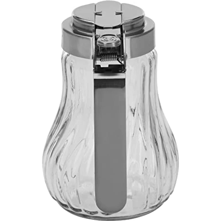 Westmark Sahnegießer/Honigspender, Fassungsvermögen: 250 ml, Glas/Rostfreier Edelstahl, Berlin, Transparent/Silber, 65302260 – Bild 4