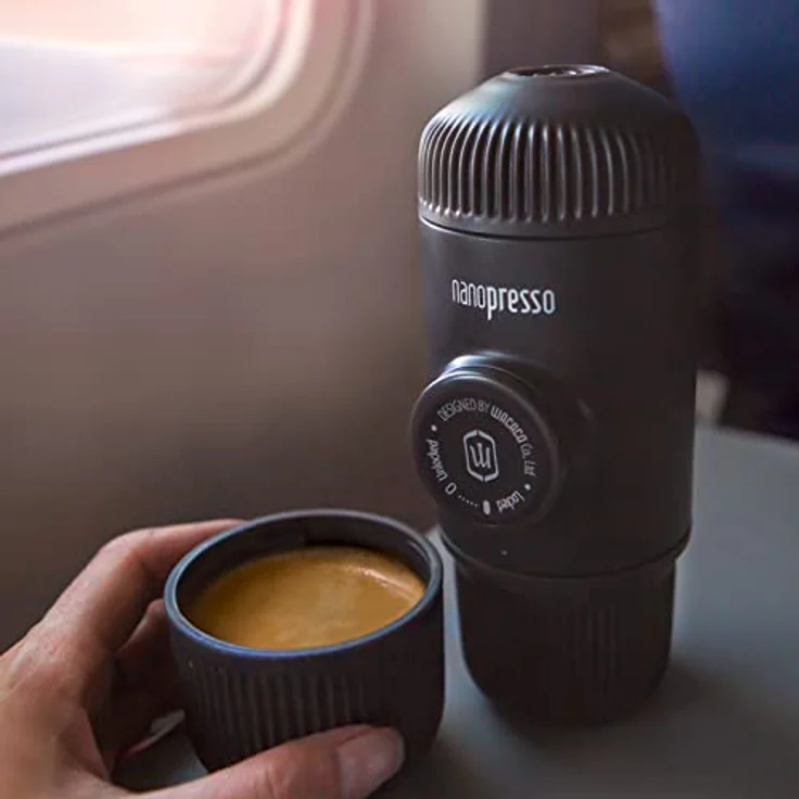Wacaco Espressomaschine Nanopresso Ground + Nespresso-Kapseln Adapter, tragbare Espressomaschine mit 18 bar Druck, schwarz – Bild 4