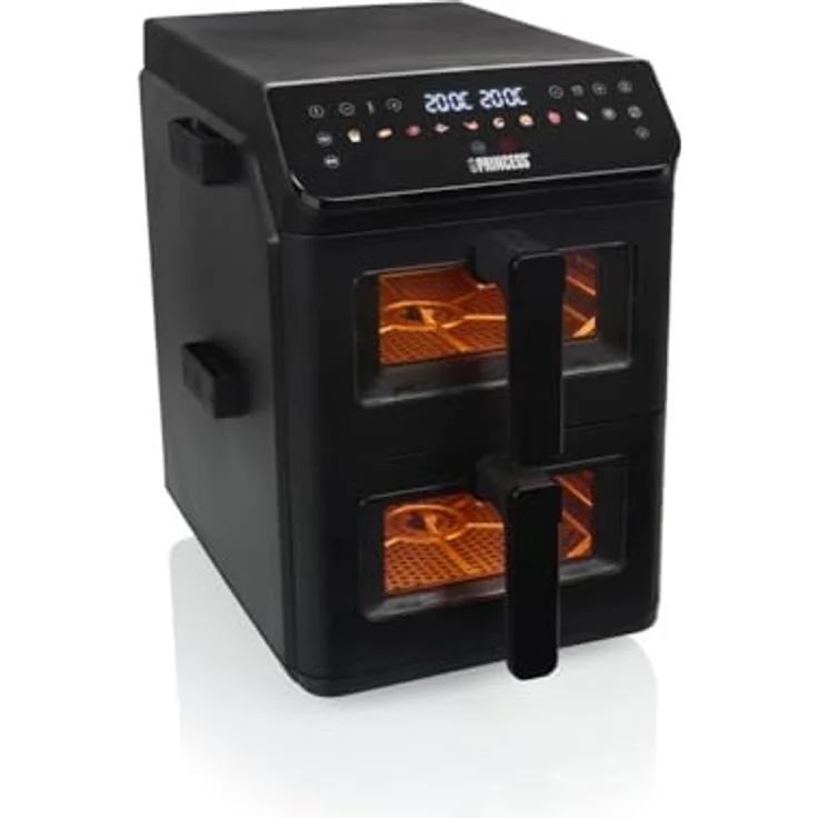 PRINCESS Stack Airfryer 182490, Heißluftfritteuse mit 2 x 5,6 L, 3000 W, digitales Bedienfeld, kompaktes, vertikales Design, ölfrei frittieren – Bild 2