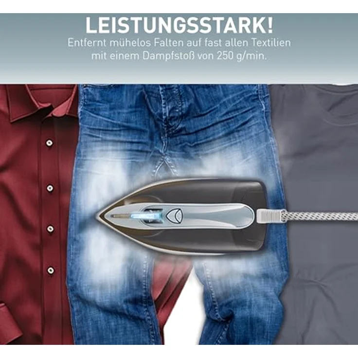 Heinrich´s Dampfbügeleisen HDS 8722, 3200W, 250g/min Dampfstoß, 5,5 Bar, 1,5L Wassertank, 3 Funktionen, Display – Bild 4