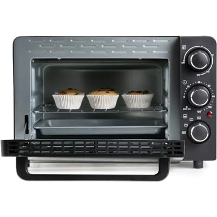 Domo Minibackofen "Bake & Snack" 20L, Tisch-Backofen mit Pizza-Funktion, 1300 Watt, Edelstahl-Griff, schwarz – Bild 9
