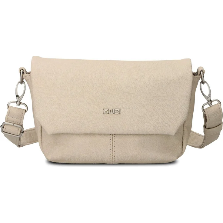 Zwei Mademoiselle.M M40 Umhängetasche, elegant mit Schlüsselfinder, Nubuk-Linen (beige) – Bild 1