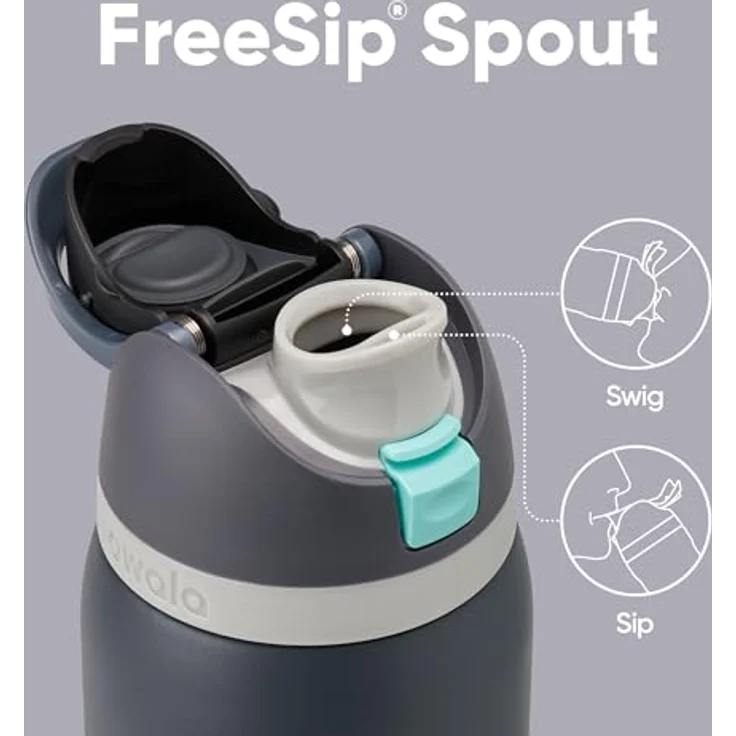 Owala FreeSip Isolierte Edelstahl Trinkflasche mit Strohhalm, 945 ml – BPA-frei, auslaufsicher, optimal für Sport und Reisen, Foggy Tide – Bild 2