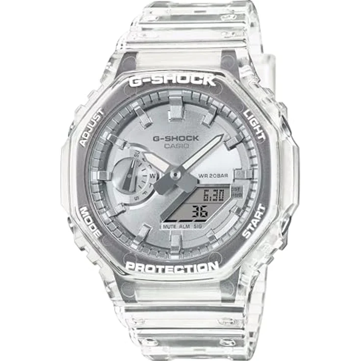 CASIO G-SHOCK GA-2100BM-7A8ER, Stoßfeste Quarzuhr mit Carbon-Gehäuse, wasserdicht bis 20 bar, Schwarz-Weiß-Design – Bild 1