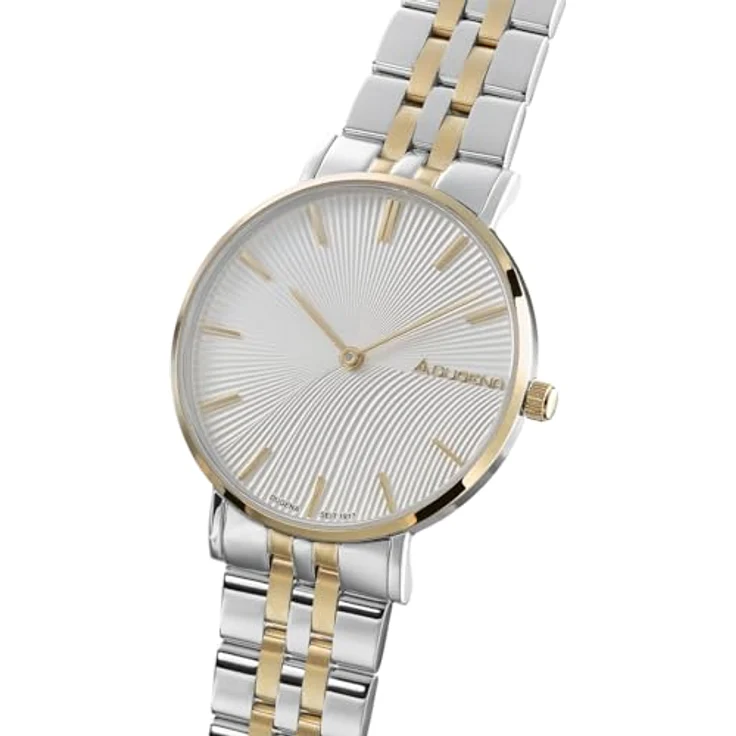 Dugena Damen-Armbanduhr Linée, Edelstahl, Saphirglas, wasserdicht, 3 bar, Bicolor – Bild 2