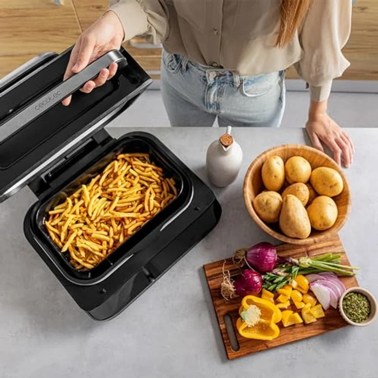 Cecotec Cecofry FireDome 6000, Grill-Heißluftfritteuse ohne Öl, 6 L, 2400 W, 6 Kochmodi, 4 Grillstufen, einstellbares Thermostat, inklusive Temperatursensor und Zubehör – Bild 4
