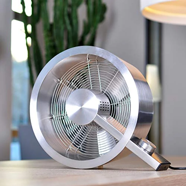 Stadler Form Desgin-Ventilator Q, hochwertig gefertigt aus Aluminium-Edelstahl mit 3 Leistungsstufen, 40 Watt, silber – Bild 3