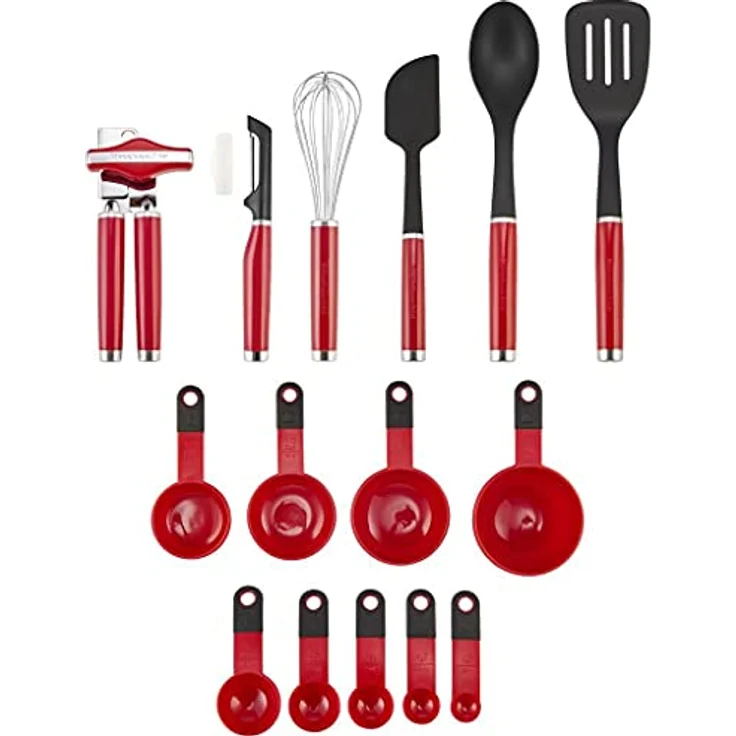 KitchenAid 15 tlg. K??chenutensilien-Set KO447BXERI -Lipire Red, Edelstahl - 3.15 pounds – Bild 1