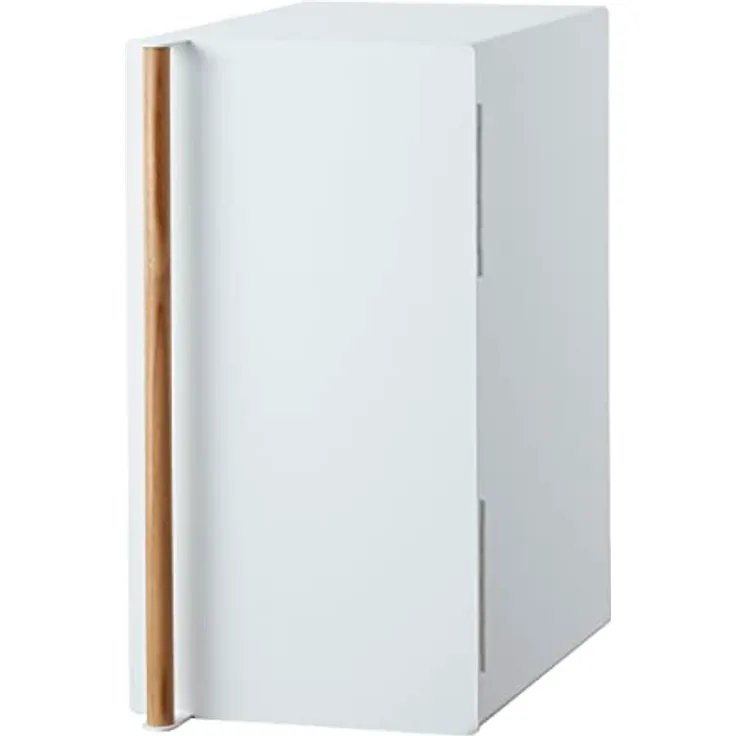 YAMAZAKI TOSCA 5682 Brotkasten hoch, Stahl/Holz, Weiß, 22 x 36 x 41 cm, Slim, Space Saving, Bread Case