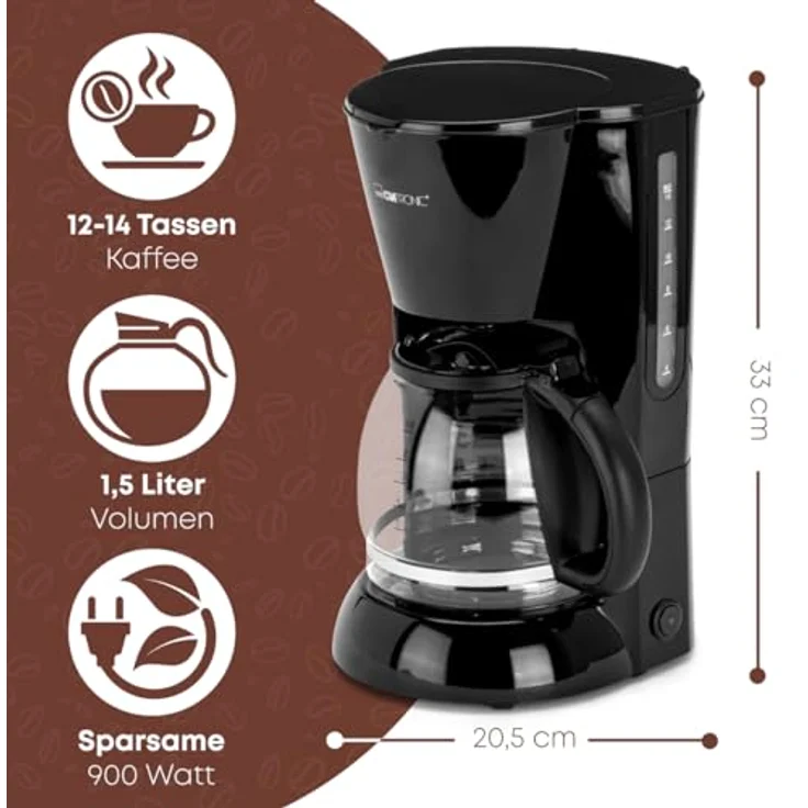 Clatronic KA 3473 Kaffeeautomat, schwarz – Bild 2