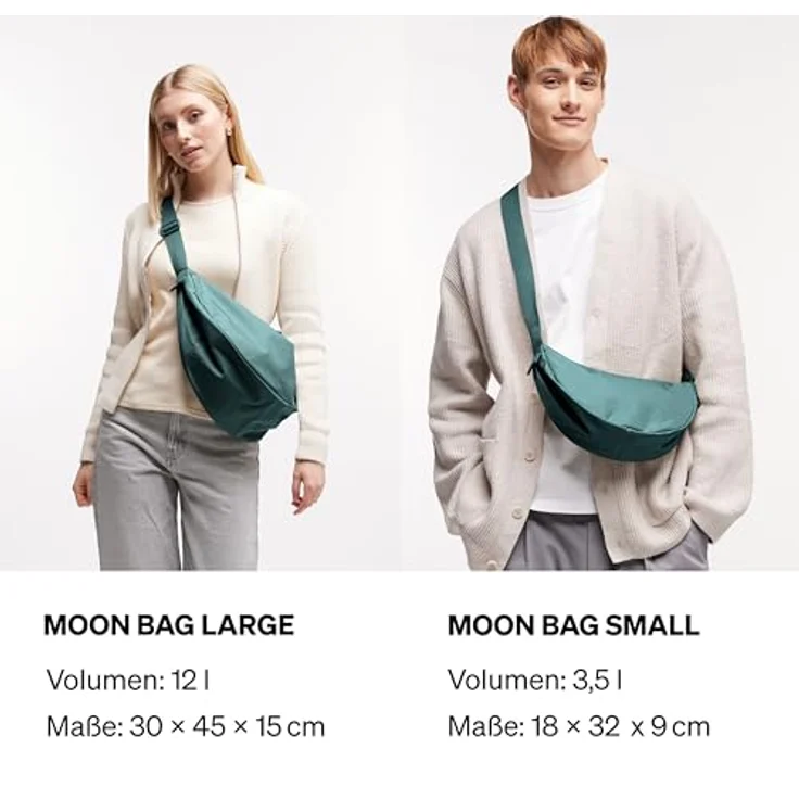 Got Bag Moon Bag Umhängetasche, 32 cm x 9 cm x 18 cm aus 100% Polyester, grün – Bild 6