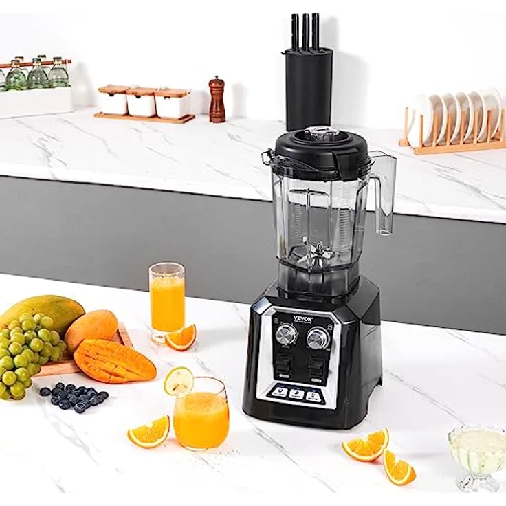 VEVOR Kommerzieller Standmixer HS-210D-US, 2200 W, 3-Funktionen, 2 L Kapazität, für gefrorene Getränke, Milchshakes und Smoothies, schwarz – Bild 8