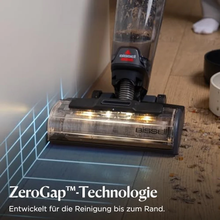BISSELL Crosswave OmniForce EdgeFind, kabelloser Nass- und Trockensauger mit Wischfunktion, FurFinder LED-Leuchten, ZeroGap-Reinigung, 350m² Multiflächenreinigung, 4325N – Bild 4
