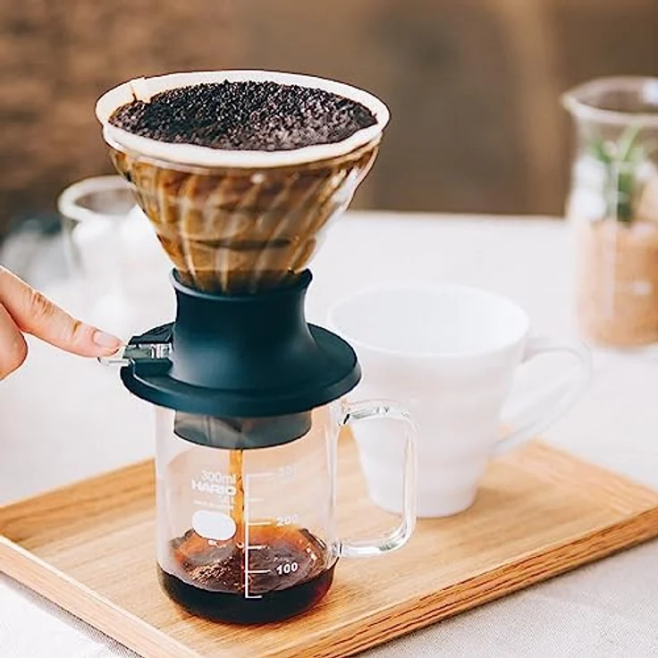 HARIO Start-Stop Dripper Set 200ml Handfilter Kaffeebereiter | SSD-5012-B, Schwarz – Bild 5