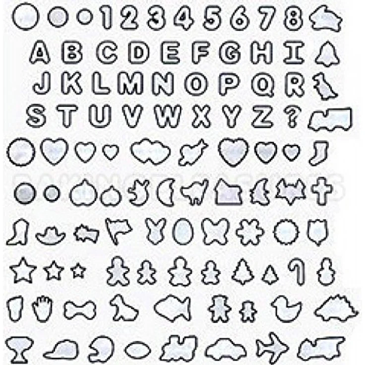 Wilton 2304-1050 Plätzchen-- Keks Set, 101-Teilig, Alphabet, Zahlen und saisonale Ausstecher, Standard - Preisvergleich – Bild 4