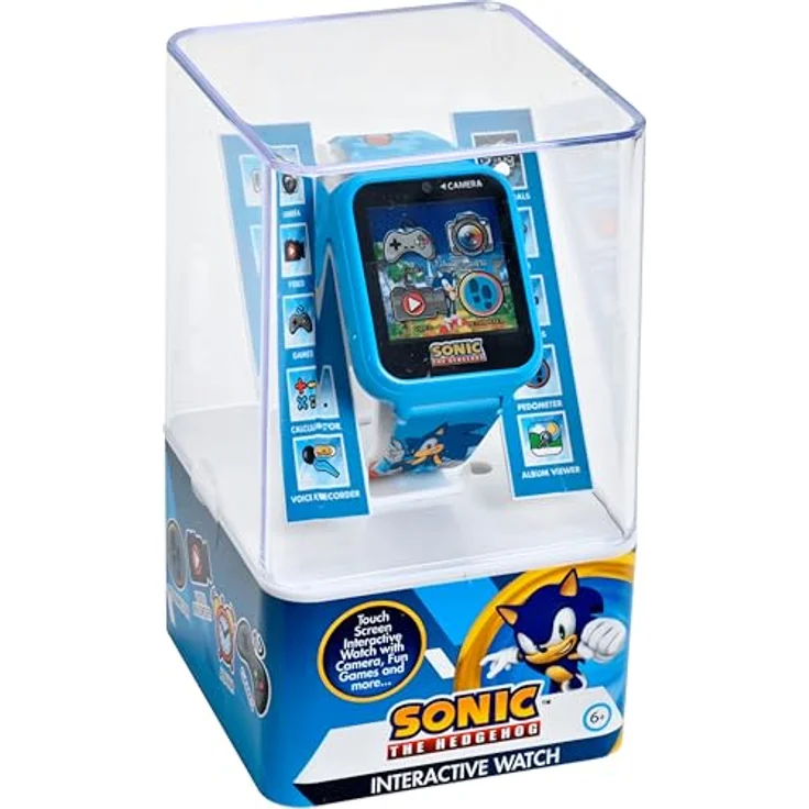 Kids Licensing Unisex-Kinder Digital Quarz Uhr mit Acryl Armband SNC4055, Intelligente Sonic-Smartwatch mit 10 interaktiven Funktionen, blau – Bild 5
