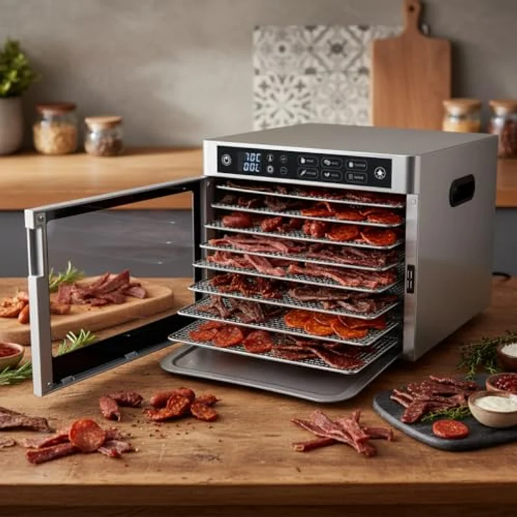 Steba ED 80 Steel Deluxe Dörrautomat, 8 Aufsätze, Temperatur 35-85°C, LED-Display, Silber – Bild 2