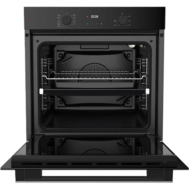 Böhme Einbaubackofen HB60F78PPB Schwarz Glas mit Heißluft, Timer, 1-fach Teleskopauszug – Bild 2