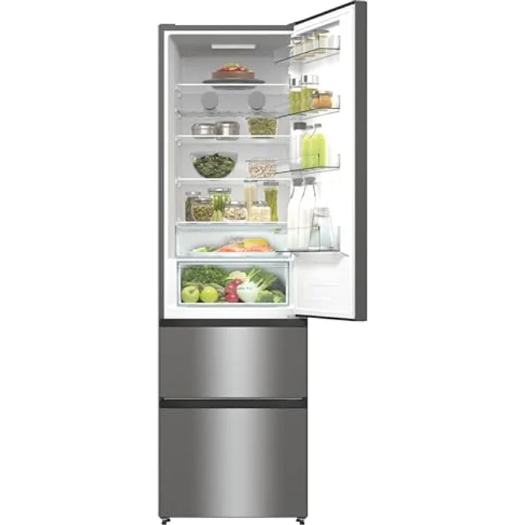 Hisense RM469N4ACD Kühl-Gefrierkombination, Total NoFrost, Smart Fresh, CrispZone Smart Humidity, Convert ZeroZone, 368 Liter, Freistehend, Weiß – Bild 3