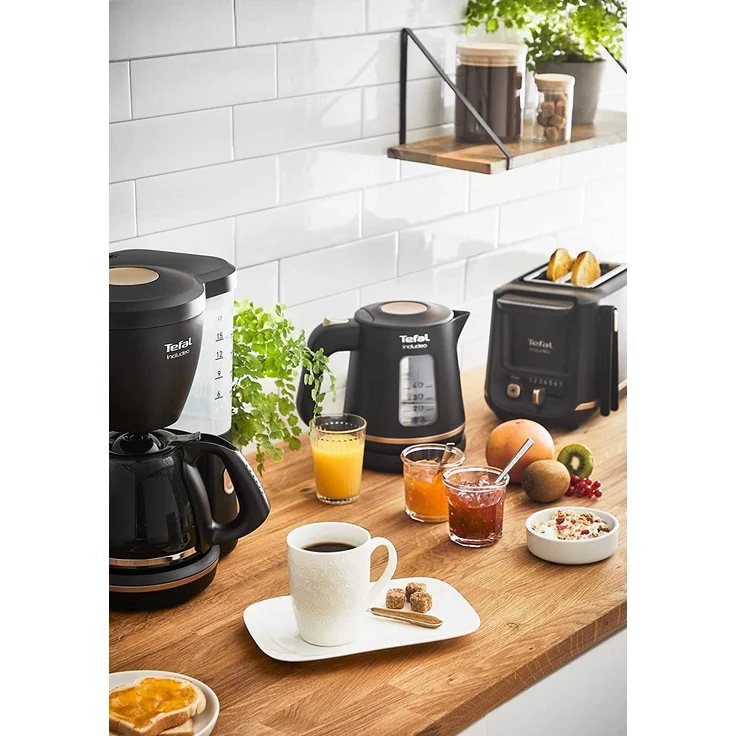 Tefal KI533811 Includeo Wasserkocher, 1 Liter, Anti-Rutsch-Griff | einfach abzulesende Wasserstandsanzeige, 360°-Drehsockel, herausnehmbarer Filter, schwarz, kupfer – Bild 3