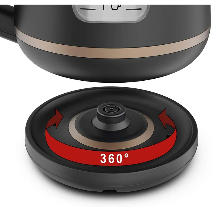Tefal KI533811 Includeo Wasserkocher, 1 Liter, Anti-Rutsch-Griff | einfach abzulesende Wasserstandsanzeige, 360°-Drehsockel, herausnehmbarer Filter, schwarz, kupfer – Bild 4