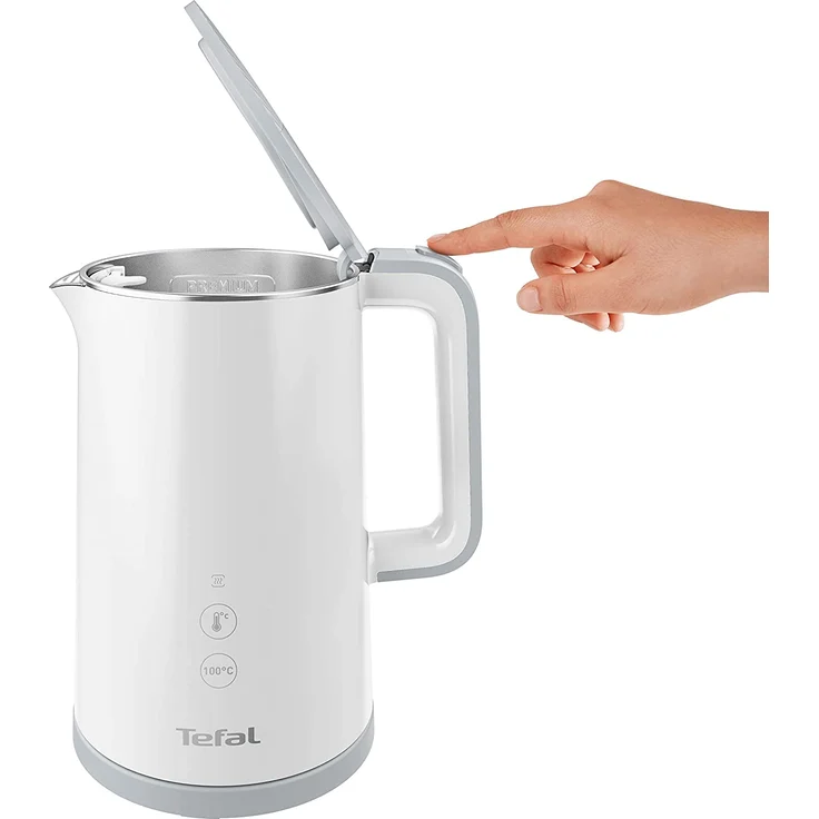 Tefal KO693110 Sense Wasserkocher, 1800 Watt, 1,5 Liter, 5 Temperatureinstellungen, doppelwandig, Kalkfilter, Warmhaltefunktion, Kunststoff, weiß – Bild 3