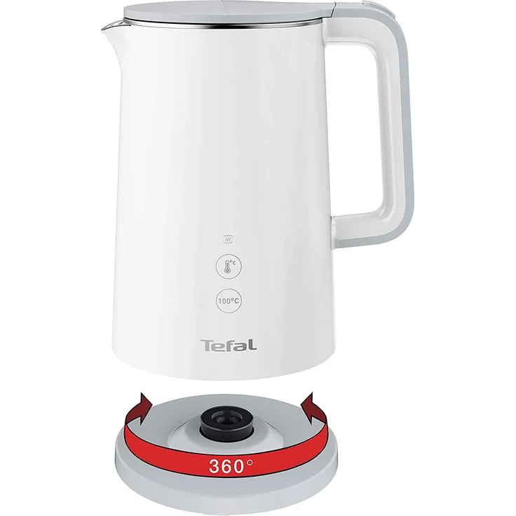 Tefal KO693110 Sense Wasserkocher, 1800 Watt, 1,5 Liter, 5 Temperatureinstellungen, doppelwandig, Kalkfilter, Warmhaltefunktion, Kunststoff, weiß – Bild 4