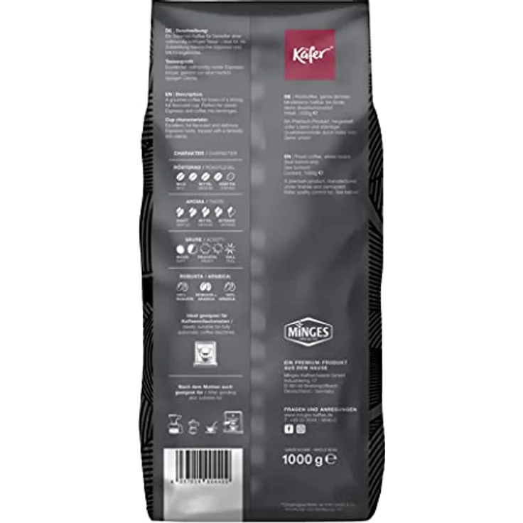 Käfer Espresso Forte, ganze Bohne, 1.000 g, 1er Pack (1 x 1 kg) – Bild 2