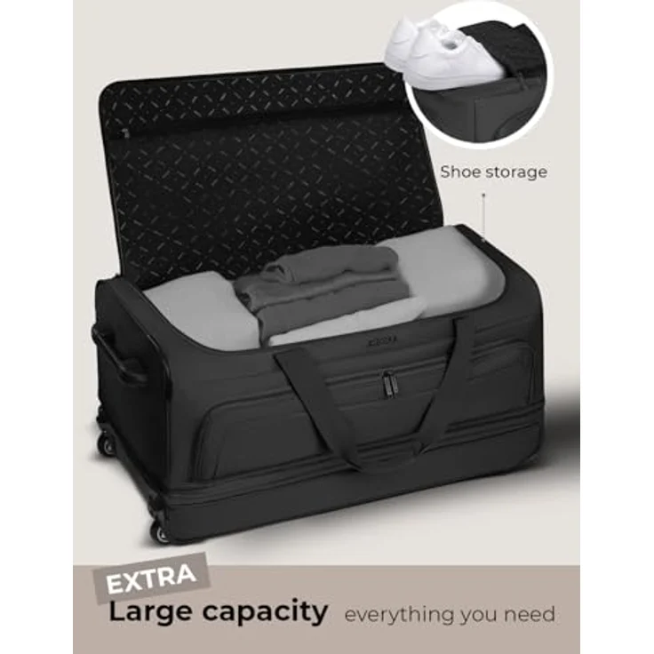 Redolz Duffle Essentials 2-Rollen Reisetasche 80 cm  XL mit Dehnfalte Sondergröße black – Bild 4