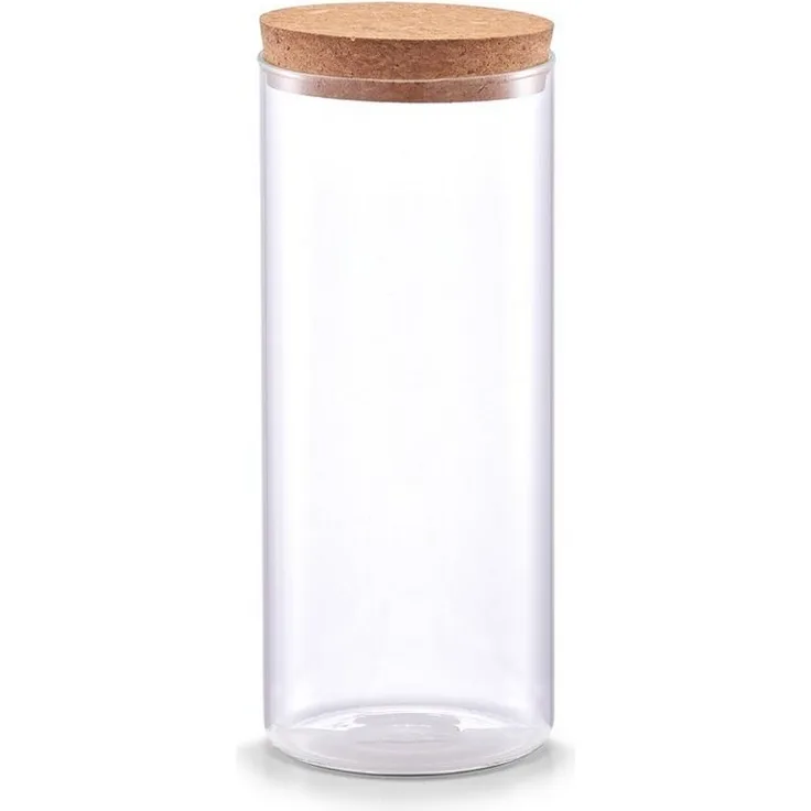 Zeller Present Vorratsglas mit Korkdeckel, Glas/Kork, 1400 ml, transparent, Ø9,5 x 23,5 cm