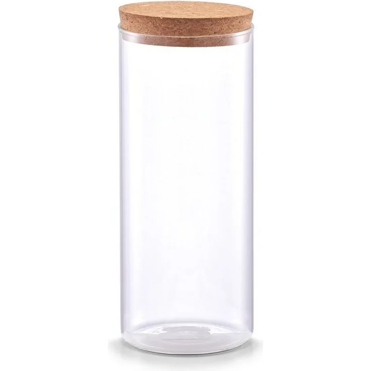 Zeller Present Vorratsglas mit Korkdeckel, Glas/Kork, 1400 ml, transparent, Ø9,5 x 23,5 cm – Bild 1