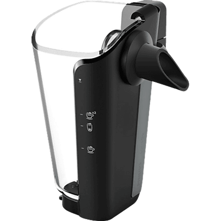 PHILIPS LatteGo Milchsystem CA6708/20, Zyklon-Aufschäumtechnologie für cremigen Milchschaum, Schwarz/Transparent