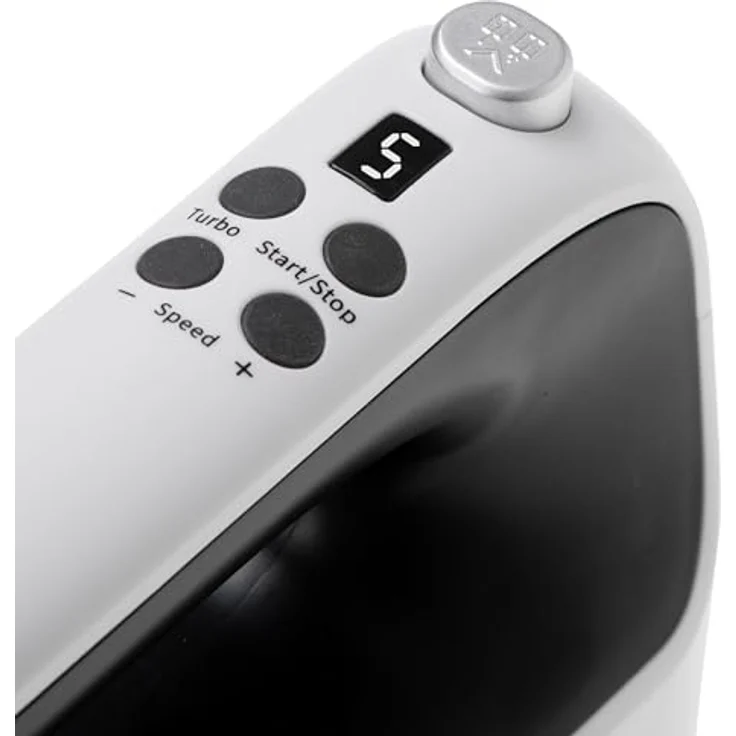 Adler AD 4229 Elektrischer Handmixer, 5 Zubehörteile, digitale Geschwindigkeitsregelung, Turbo, Weiß und Schwarz – Bild 5