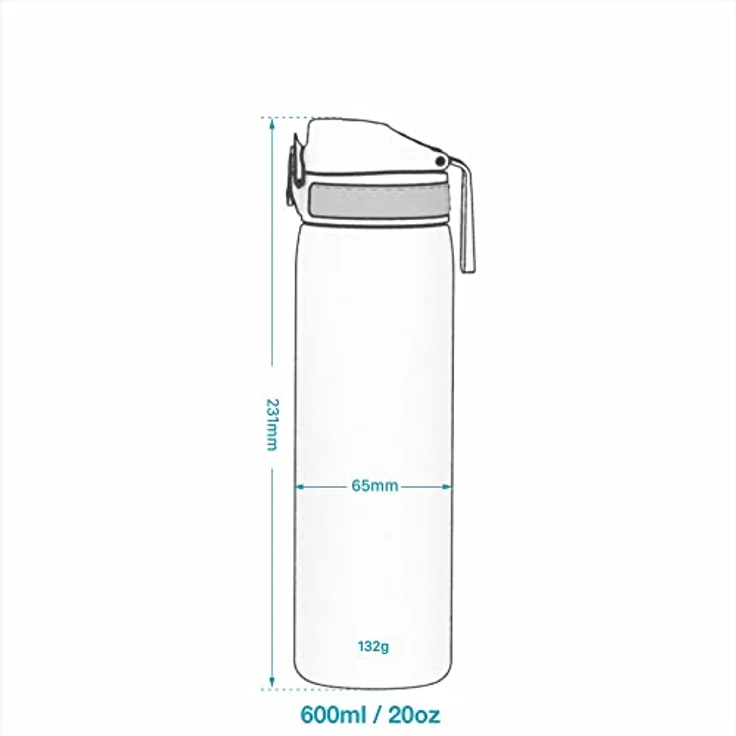 Ion8 auslaufsichere schlanke Wasserflasche - Trinkflasche, BPA-frei, 500ml - 18oz, Rosa (Frosted Pink) – Bild 9