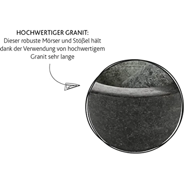 BOSKA Mörser Herbs, robuster Look, Spülmaschinenfest, aus Granit, Schwarz / 175 x 175 x 100 mm – Bild 5