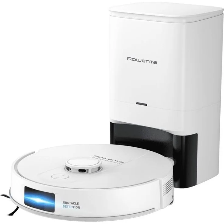 Rowenta RR9197WH, Staubsauger Roboter mit 4000 Pascal Saugkraft, beutellos, Weiss, Nasswischfunktion, Smart Home-kompatibel