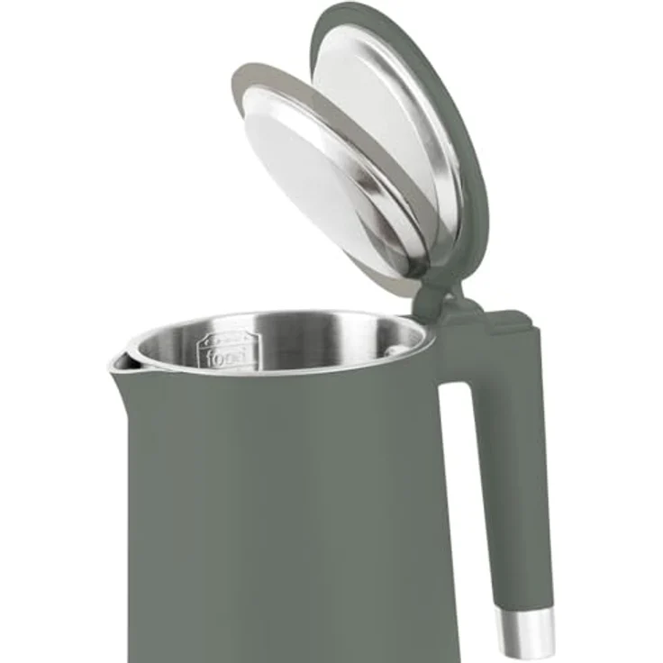 Berlinger Haus Doppelwandiger Wasserkocher 1,7 l, Mattgrüne Kollektion, 1800 W mit Schnellheizfunktion und Trockengehschutz – Bild 4