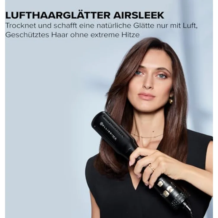 BELLISSIMA AirSleek 2-in-1 Glätteisen, Ionisator, Keramikbeschichtung und Keratin, 2 Temperaturen, schwarz – Bild 2