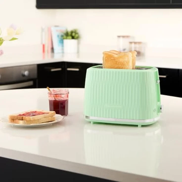 Russell Hobbs Toaster Eden für 2 Scheiben (6 Bräunungsstufen, Hebefunktion, Auftau-, Aufwärm- & Stoppfunktion, Krümelschublade, Brötchenaufsatz, Pistazie 27374-56) – Bild 6
